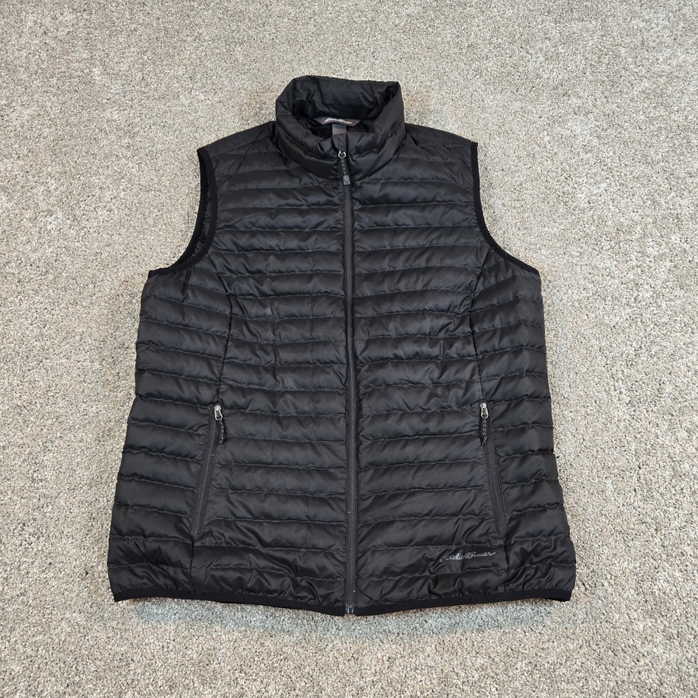 Eddie Bauer EB700 Down Puffer Vest Women's Large black Winter Insulated warm